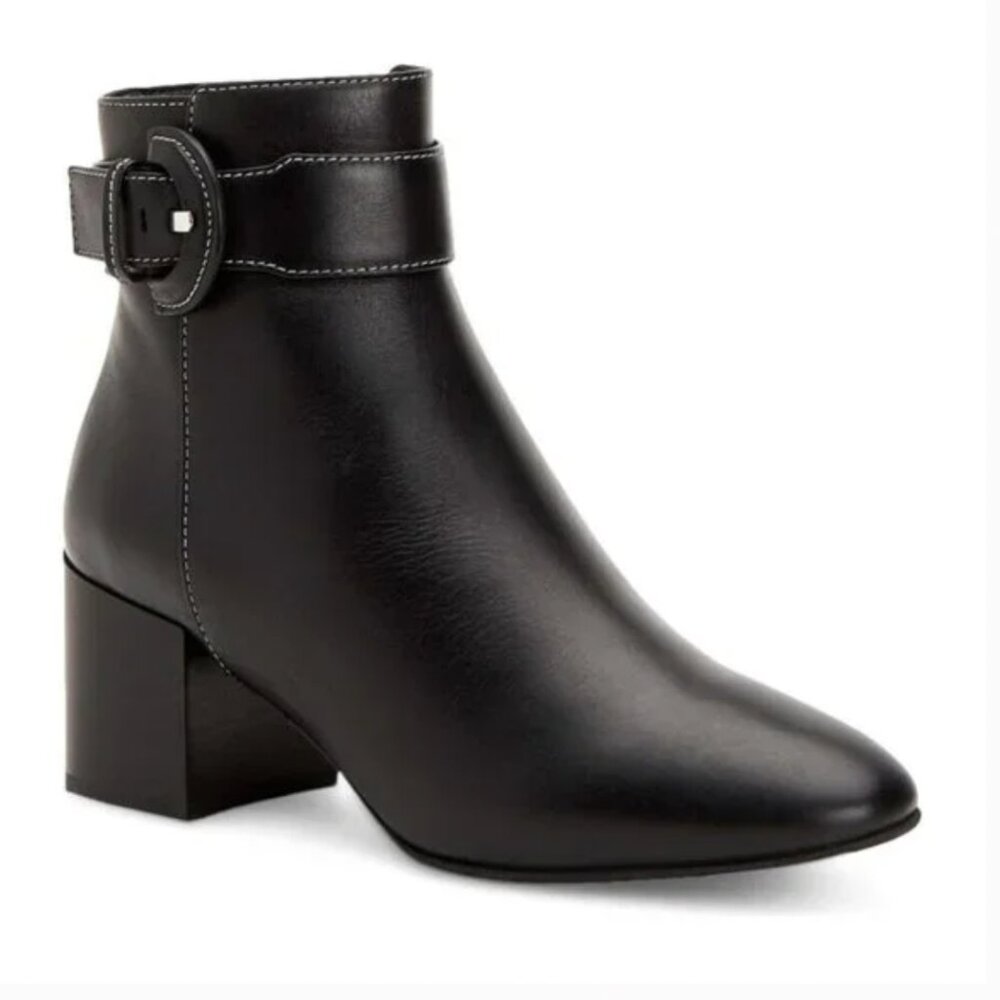 AQUATALIA "Floriane" Weatherproof Bootie Black Leather  Size 7